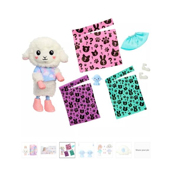 BRAND NEW Barbie Chelsea Cutie Reveal Cozy Cute Tees Series Lamb Doll NWT - Picture 5 of 5